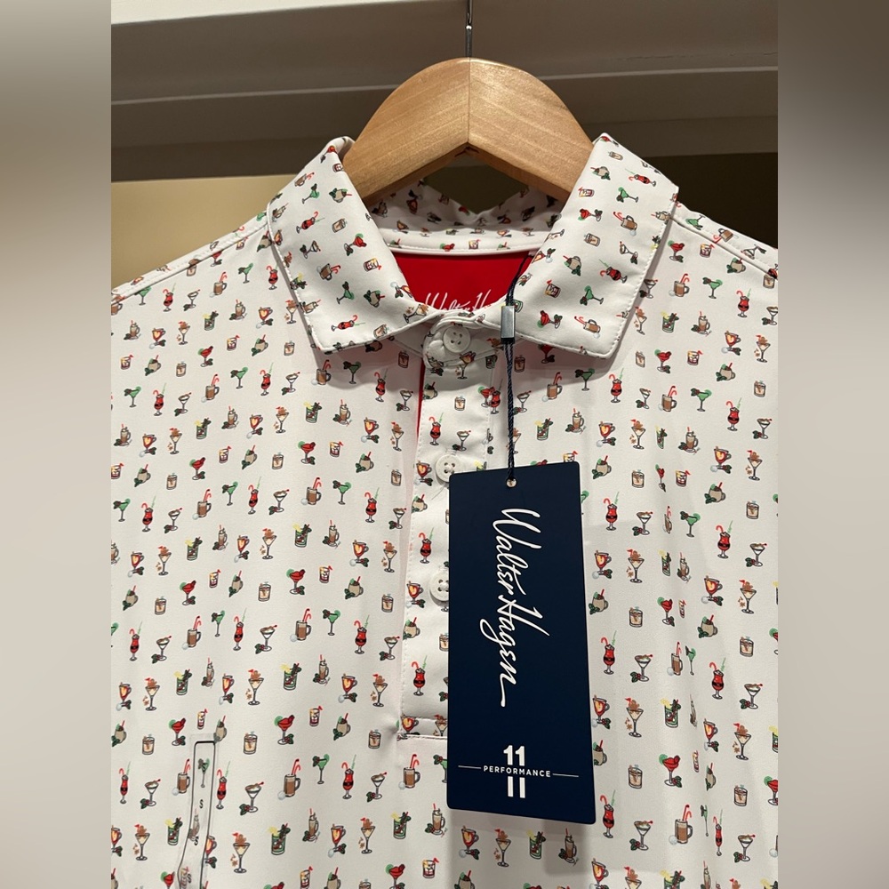 NWT! Walter Hagen Men's Performance 11 Holiday “Jingle Juice” Golf Polo!